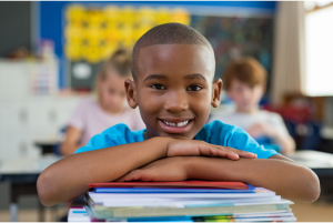 Photo of a child in the School Library