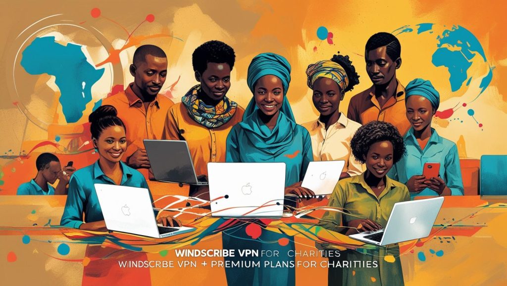 An image depicting women and men using the free VPN for charities