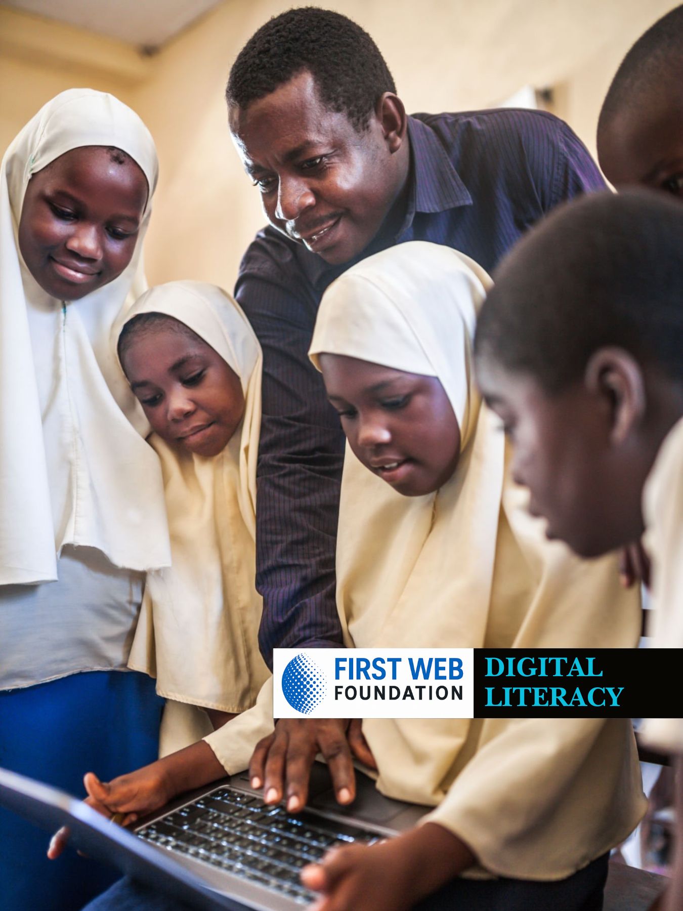 A group of girls are attending digital technology training organised by the First Web Foundation. 