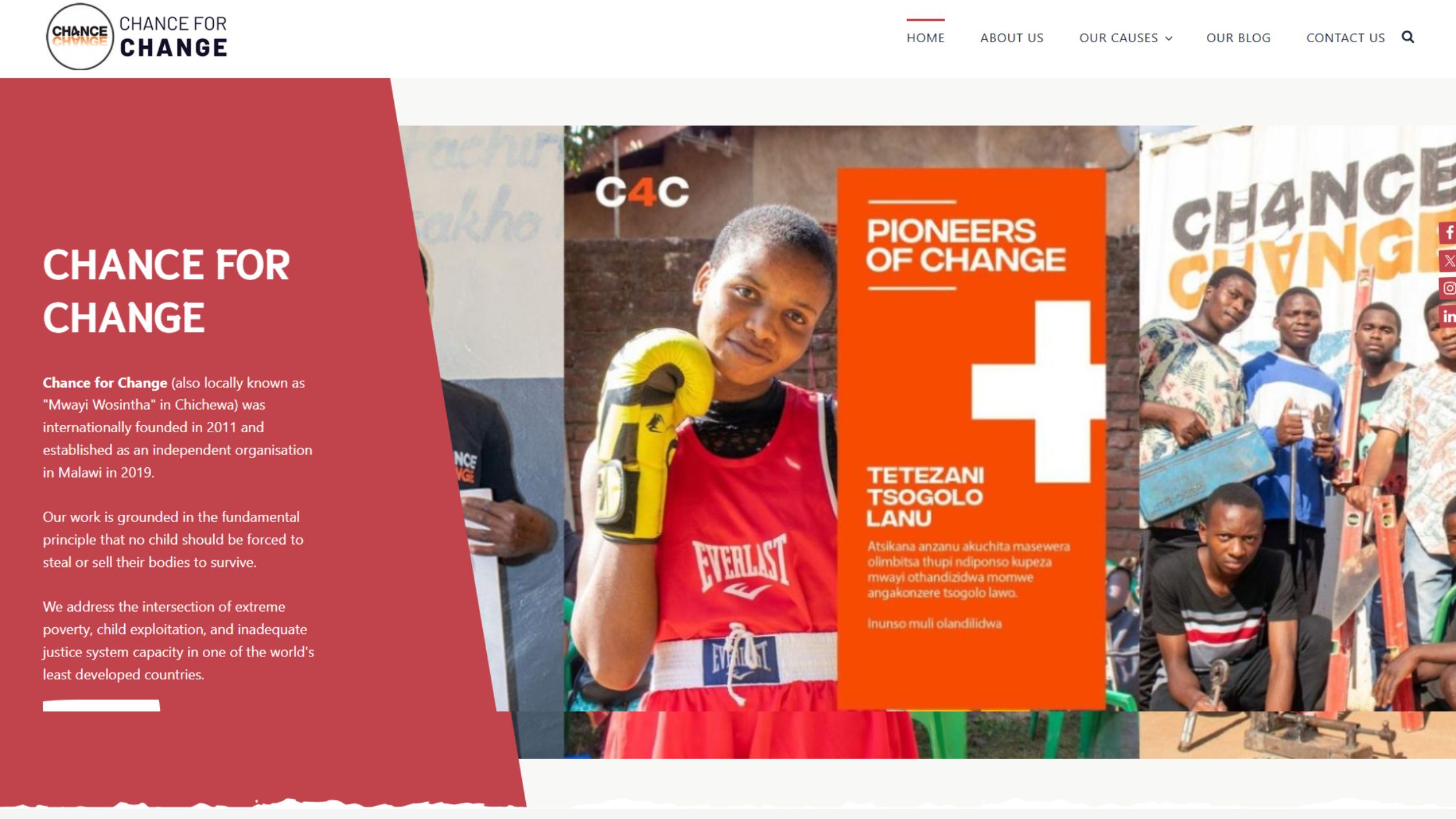 Chance for Change website thumbnail